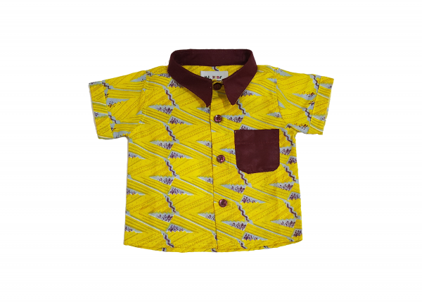 MJ KIDS Short sleeve boy's ankara shirt