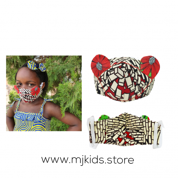 mickey mouse themed ankara fabric mask