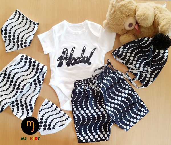 African inspired 6 piece baby set